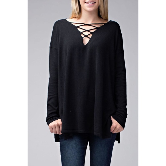 Honey Punch Tops - Honey Punch Black Sweater